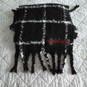 Victoria's Secret Black and White Checkered Scarf